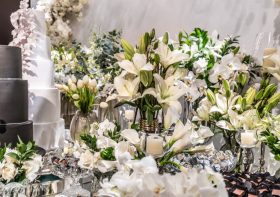 DIY Wedding Table Centerpieces With Spring Bulbs and Branches