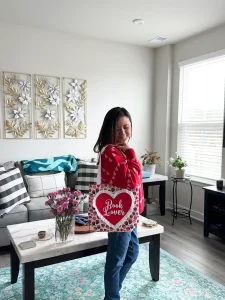 Strawberry Book Lover Heart Tote